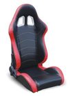 Red & Black PVC Leather Sport Racing Seats With Built - In Seat Belt Harness Holes